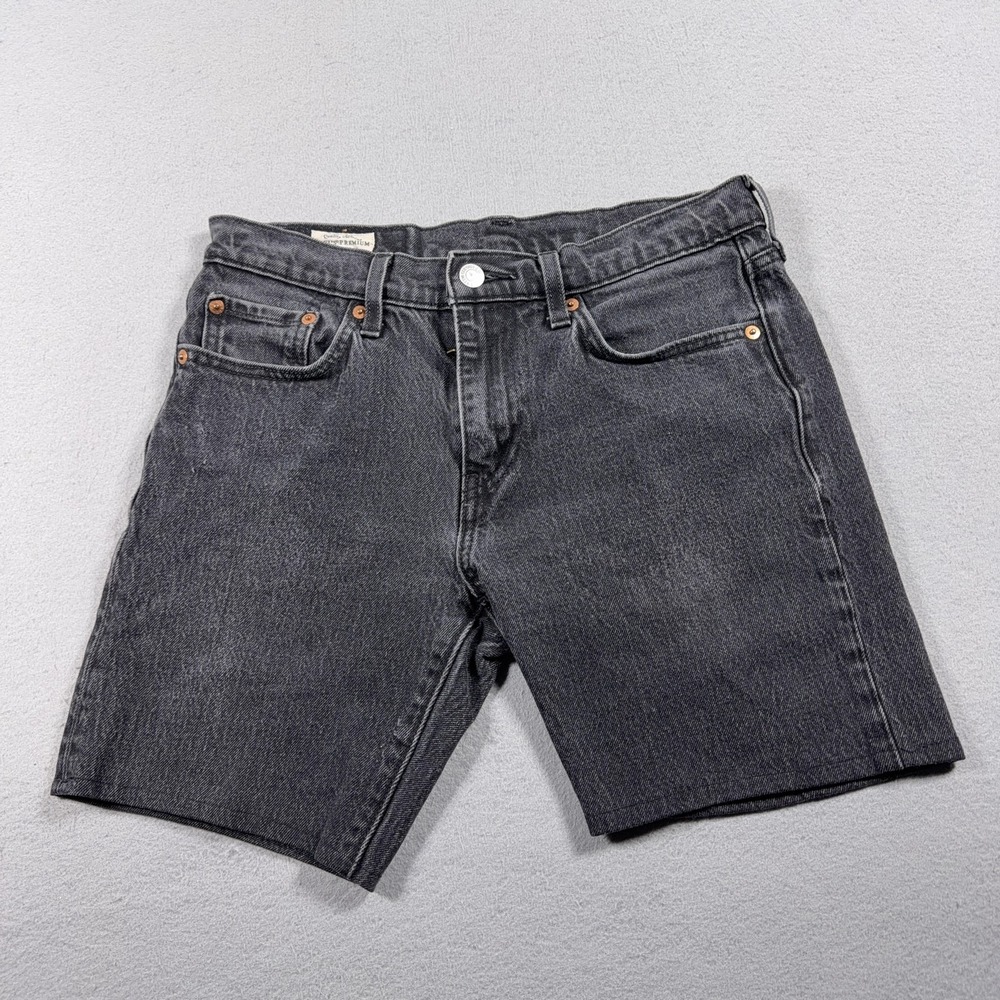 Levis Premium Shorts Mens 29 Gray Denim Bermuda Charcoal Wash Pockets Casual